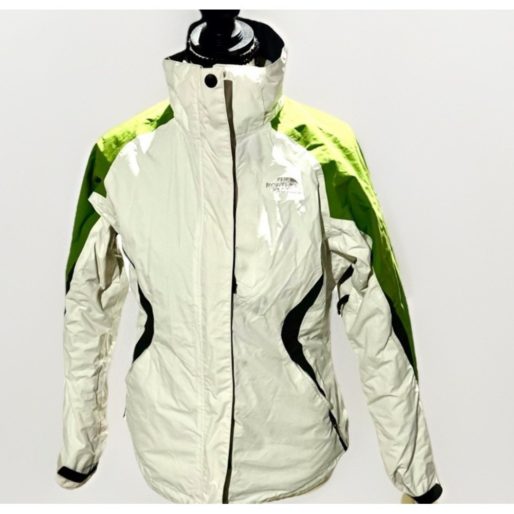 The‎ North Face 3-in-1 HyVent Jacket Womens S White Green Fleece Ski